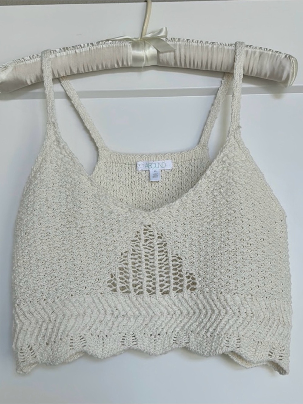 Abound Cream Crochet V‑Neck Cami Top
